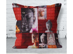 Obliečka na vankúš ZEN Budha 40x40 cm - červená