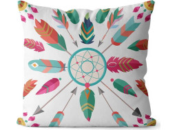 Obliečka na vankúš DECO 45x45 cm - Farebné pierka