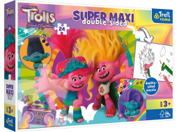 TREFL Obojstranné puzzle Trollovia 3: Šťastný Trollí deň SUPER MAXI 24 dielikov