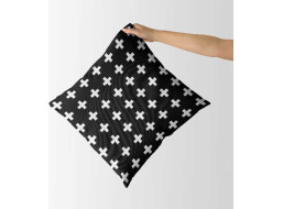Obliečka na vankúš ESCOBAR Cross 45x45 cm - čierna/biela