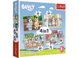 TREFL Puzzle Bluey a jej svet 4v1 (12,15,20,24 dielikov)