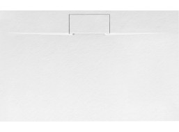 Sprchová SMC vanička REA BAZALT Long 80x100 cm - imitácia kameňa - biela