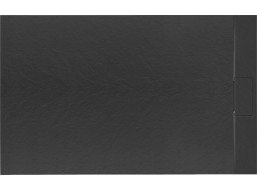 Sprchová SMC vanička REA BAZALT 80x100 cm - imitácia kameňa - čierna