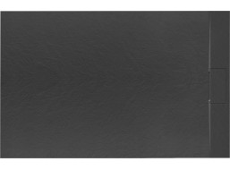 Sprchová SMC vanička REA BAZALT 90x120 cm - imitácia kameňa - čierna
