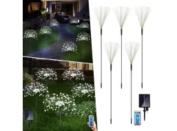 Záhradné LED solárne lampy do zeme VEJÍRKY - 90 cm - 5 ks