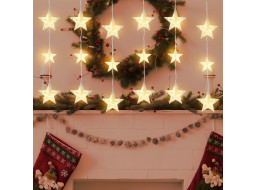 Vianočná svietiaca reťaz - hviezdičky - 112 LED teplá biela - 250x100 cm s diaľkovým ovládaním