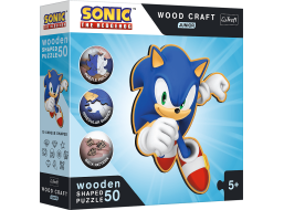 Trefl Wood Craft Junior puzzle Chytrý Ježko Sonic 50 dielikov
