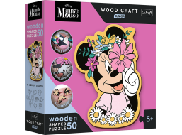TREFL Wood Craft Junior puzzle Vo svete Minnie Mouse 50 dielikov