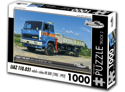 RETRO-AUTA Puzzle TRUCK č.2 Liaz 110.031 Korba s rukou HR 3001 (1985-1993) 1000 dielikov