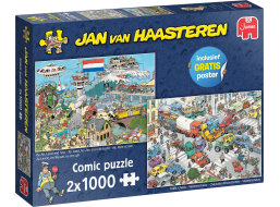 JUMBO Puzzle JvH Dopravný chaos a Lietadlom aj loďou 2x1000 dielikov