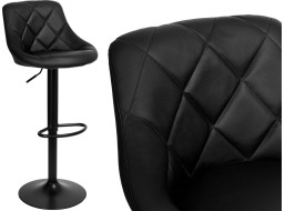 Barová stolička CYDRO BLACK - čierna - ekokoža