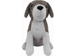 Zarážka do dverí CALM DOG 23 cm - Psík - šedý / hnedý
