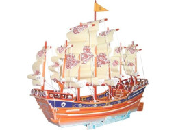 WOODEN TOY , WCK 3D puzzle Plachetnica Dynastia Ming farebná