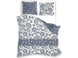 Saténové obliečky PURE SATEEN - modré kvety - 160x200 cm
