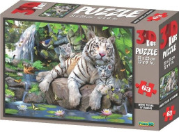 PRIME 3D Puzzle Bieli tigre bengálski 3D 63 dielikov
