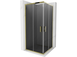 Sprchovací kút MEXEN RIO gold grafit - 90x90 cm, 860-090-090-50-40
