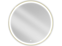Okrúhle zrkadlo MEXEN ESSO 100 cm so zlatým okrajom - s LED podsvietením a vyhrievaním, 9825-100-100-611-50