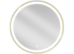 Okrúhle zrkadlo MEXEN ESSO 80 cm so zlatým okrajom - s LED podsvietením a vyhrievaním, 9825-080-080-611-50