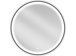 Okrúhle zrkadlo MEXEN ESSO 80 cm s čiernym okrajom - s LED podsvietením a vyhrievaním, 9825-080-080-611-70