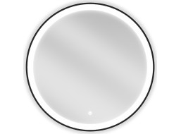 Okrúhle zrkadlo MEXEN ESSO 70 cm s čiernym okrajom - s LED podsvietením a vyhrievaním, 9825-070-070-611-70