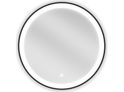 Okrúhle zrkadlo MEXEN ESSO 60 cm s čiernym okrajom - s LED podsvietením a vyhrievaním, 9825-060-060-611-70