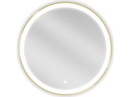 Okrúhle zrkadlo MEXEN ESSO 70 cm so zlatým okrajom - s LED podsvietením a vyhrievaním, 9825-070-070-611-50