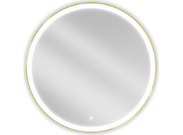 Okrúhle zrkadlo MEXEN ESSO 90 cm so zlatým okrajom - s LED podsvietením a vyhrievaním, 9825-090-090-611-50