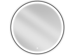 Okrúhle zrkadlo MEXEN ESSO 90 cm s čiernym okrajom - s LED podsvietením a vyhrievaním, 9825-090-090-611-70