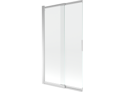 Vaňová zástena s posuvnými dverami MEXEN FOX 100x150 cm - chrómová - číre sklo, 891-100-002-01-00
