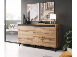 Komoda NORD - 138x38x83 cm - dub wotan/antracit