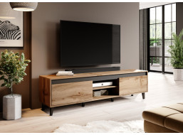 Televízny stolík NORD 2 - 170x48, 5x38 cm - dub wotan/antracit