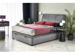 Posteľ z masívu CONTINENTAL 2 s úložným priestorom 200x160 cm - čalúnená - šedá