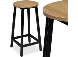 Barová stolička FLINT Modern Oak - dub/čierna