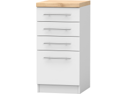 Spodná kuchynská skrinka so šuplíkmi INEZ - 40 cm - biela/dub craft zlatý