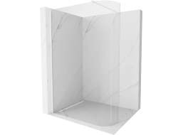 Sprchová zástena KIOTO 150 cm - zaguľatená - číra/biela