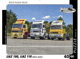RETRO-AUTA Puzzle TRUCK č.46 LIAZ 100, LIAZ 110 ťahače návesov 40 dielikov