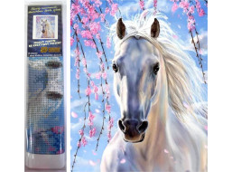 Norimpex Diamantové maľovanie Biela kobyla 30x40 cm