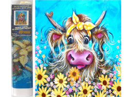Norimpex Diamantové maľovanie Krava s mašľou 30x40 cm