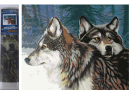 Norimpex Diamantové maľovanie Vlci v zime 30x40 cm