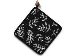 Kuchynská podložka NATURE 20x20 cm - Vetvičky - čierna