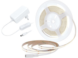 LED COB opasok, sada s adaptérom, vypínač, 5m, 8W/m, 800lm/m, neutrálna biela