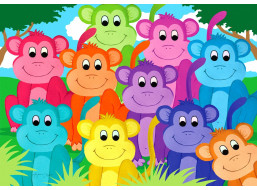ENJOY Puzzle Dúhové opičky 1000 dielikov