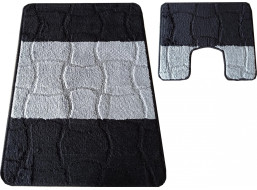 Súprava kúpeľňových predložiek s výrezom TÁŇA XL - tiles - čierna