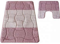 Súprava kúpeľňových predložiek s výrezom TÁŇA XL - tiles - staroružová