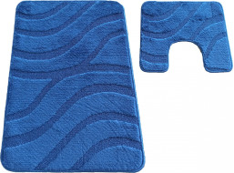 Súprava kúpeľňových predložiek s výrezom TÁŇA - symphony - tmavo modrá