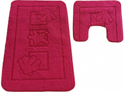 Súprava kúpeľňových predložiek s výrezom TÁŇA - sea - tmavo ružová