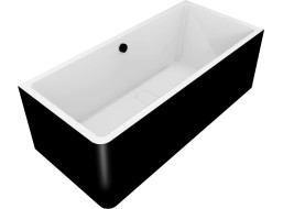 Polysan MARLENE CURVE R MONOLITH obdĺžniková vaňa 185x85x63cm, biela/čierna 71607MCRB