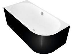 Polysan ASTRA L MONOLITH asymetrická vaňa 160x75x60cm, biela/čierna 33611MB