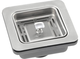 Sapho Drezová hranatá výpusť 6/4“, nerezová mriežka 114x114mm SVZO
