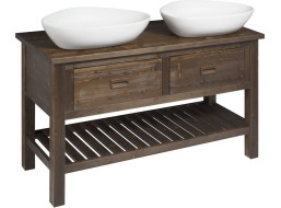 Sapho BRAND umývadlová skrinka 130x73x50cm, morený smrek BA131S